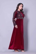 Aarohi Velvet One Piece Long Gown – Blue, Green & Maroon